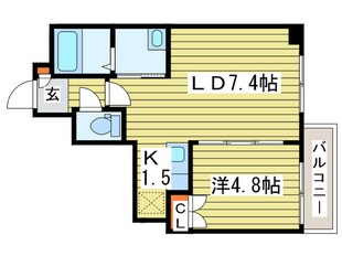 レジディア桑園の物件間取画像